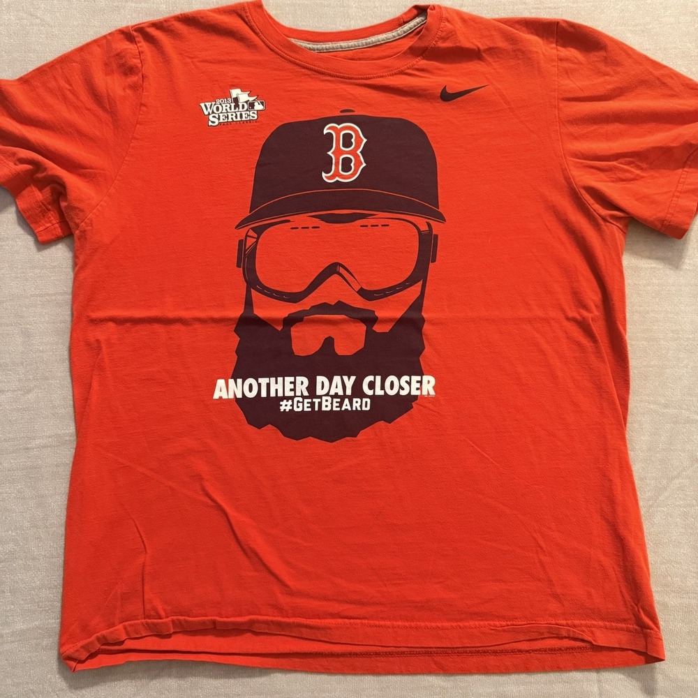 Nike Boston Red Sox 2013 World Series Get Beard T Shirt Red Mens XL MLB